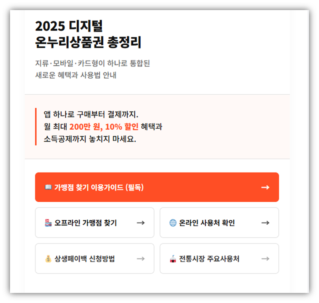 경기도 청주직지시장 온누리상품권 사용처(상생페이백)